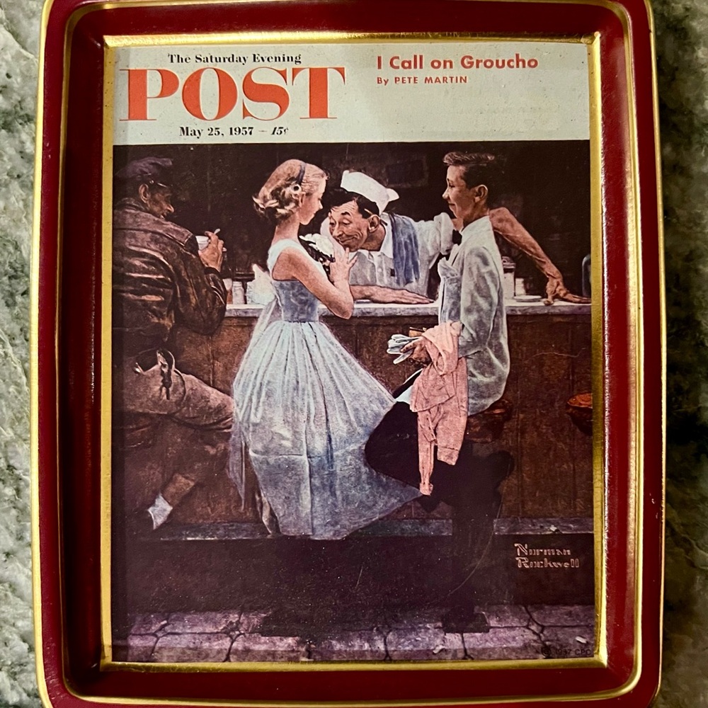 6”x 8” Norman Rockwell tin tray.